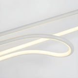 Simple  Bedroom White Curve LED Metal Floor Lamp Image - 9