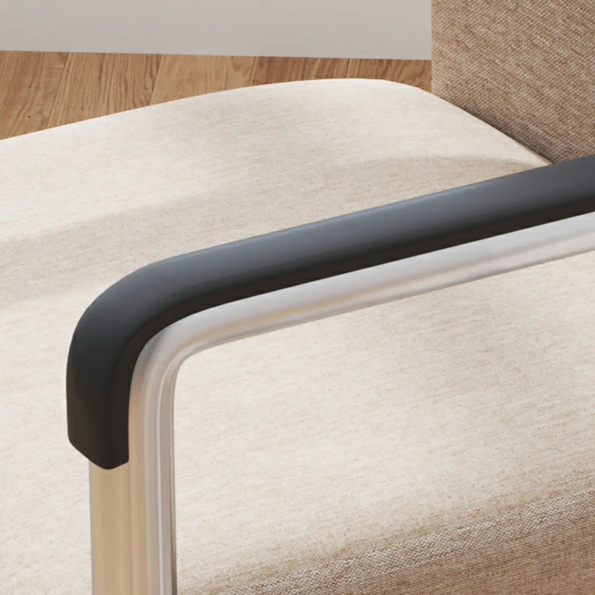 Simple Beige Ergonomic Rectangular Fabric Office Chair Image - 11