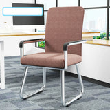 Simple Beige Ergonomic Rectangular Fabric Office Chair Image - 12
