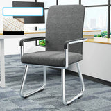 Simple Beige Ergonomic Rectangular Fabric Office Chair Image - 14