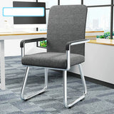 Simple Beige Ergonomic Rectangular Fabric Office Chair Image - 15