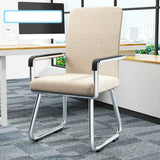 Simple Beige Ergonomic Rectangular Fabric Office Chair Image - 19