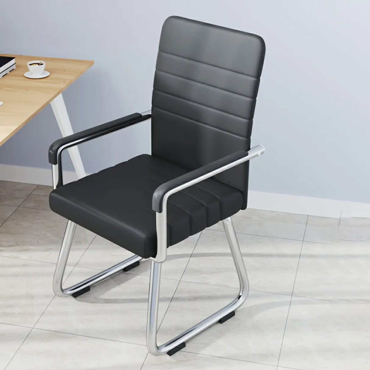 Simple Beige Ergonomic Rectangular Fabric Office Chair Image - 20