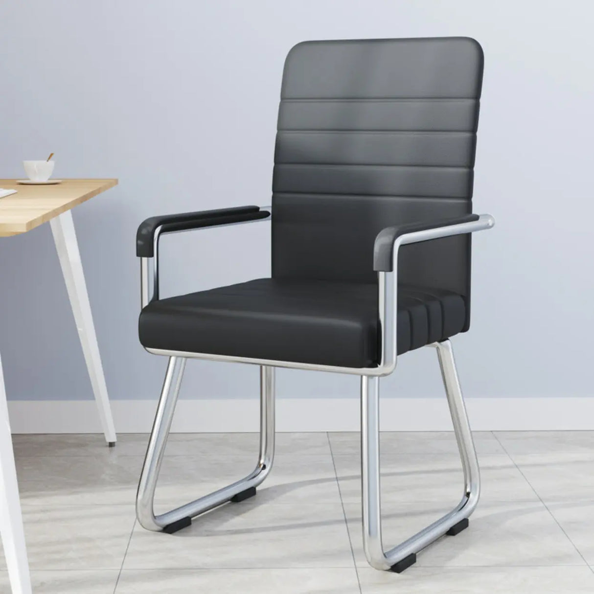 Simple Beige Ergonomic Rectangular Fabric Office Chair Image - 8