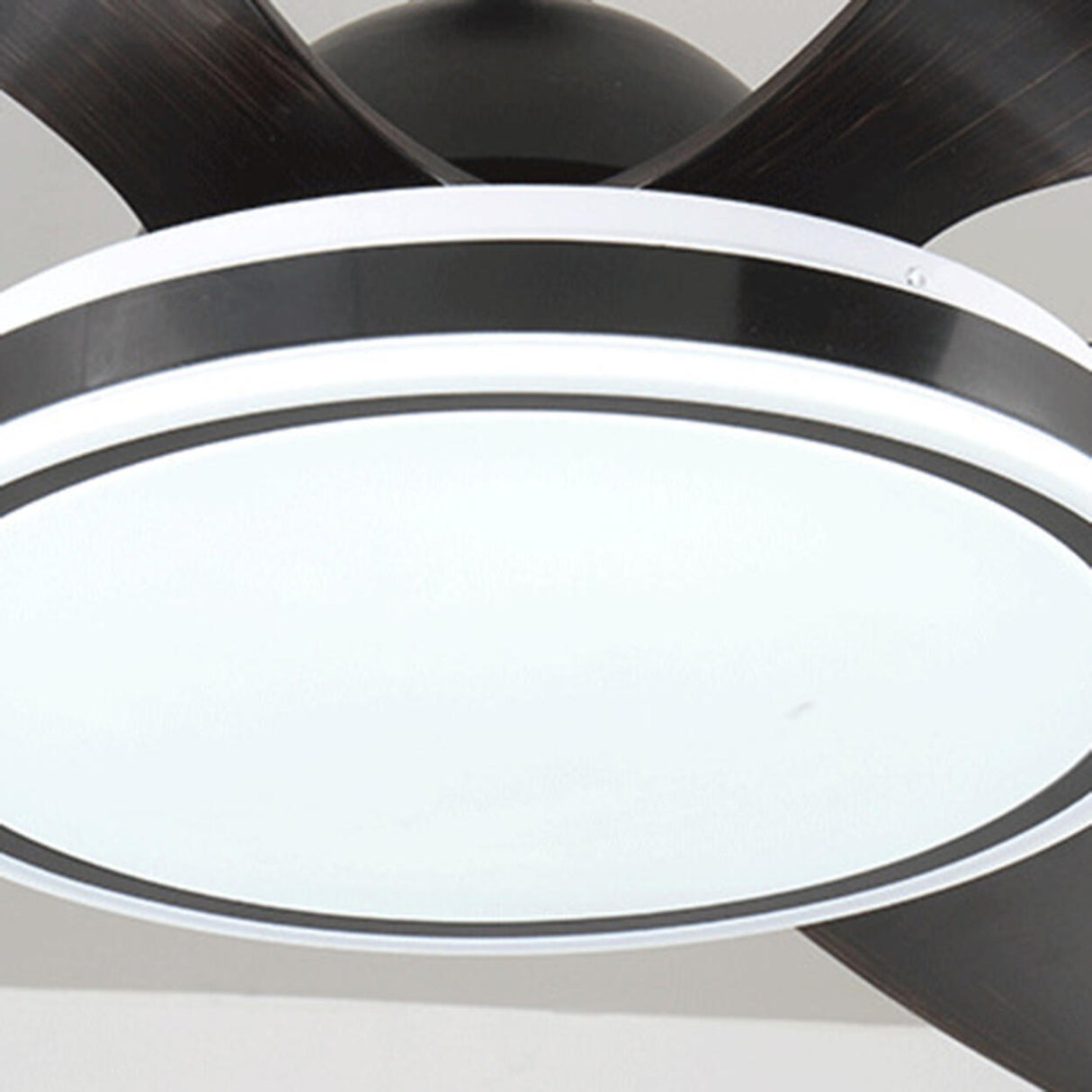 Simple Black 6 Blade LED Remote Ceiling Fan with Light Image - 4