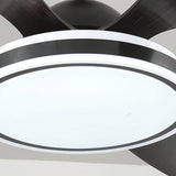Simple Black 6 Blade LED Remote Ceiling Fan with Light Image - 4