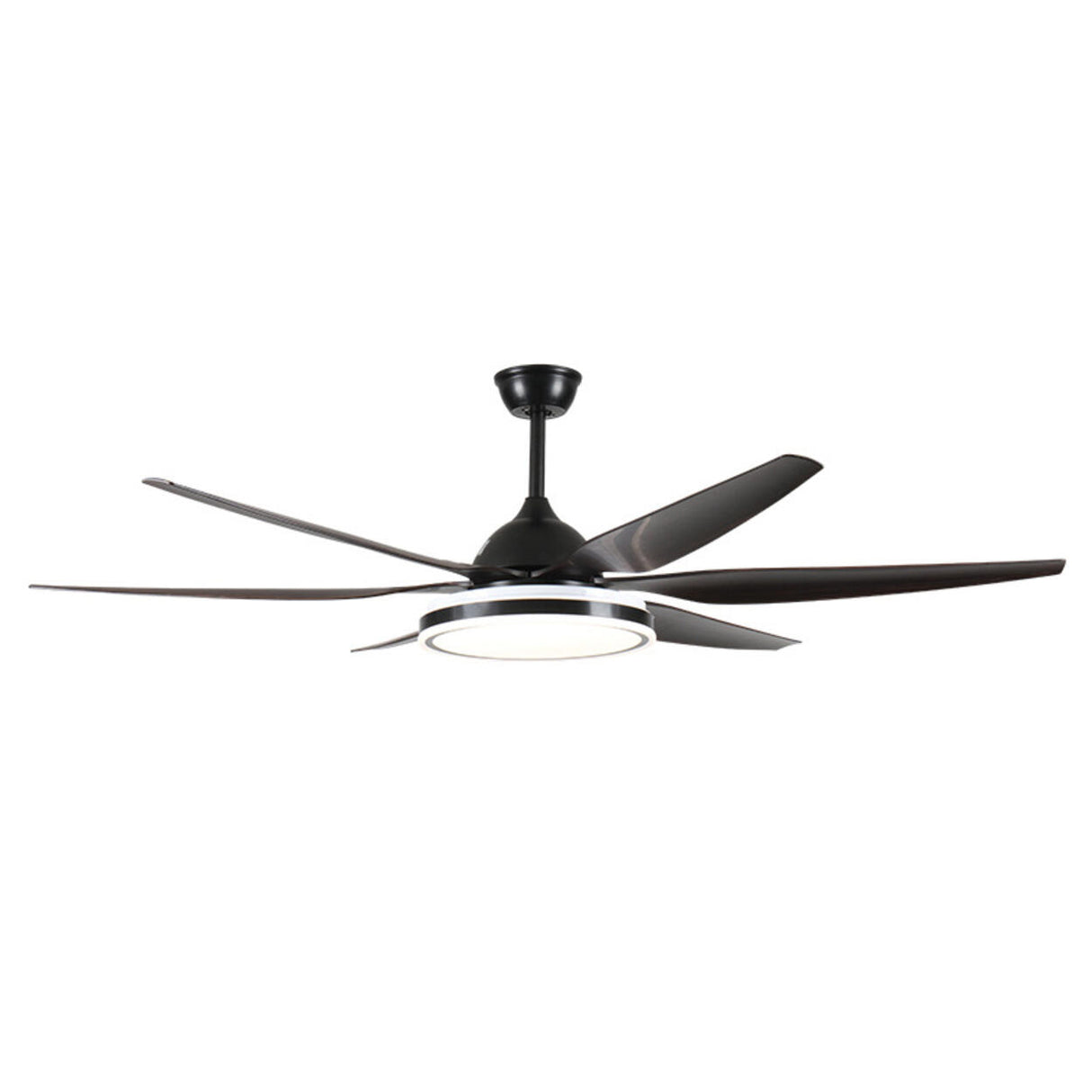Simple Black 6 Blade LED Remote Ceiling Fan with Light Image - 5