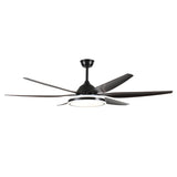 Simple Black 6 Blade LED Remote Ceiling Fan with Light Image - 5