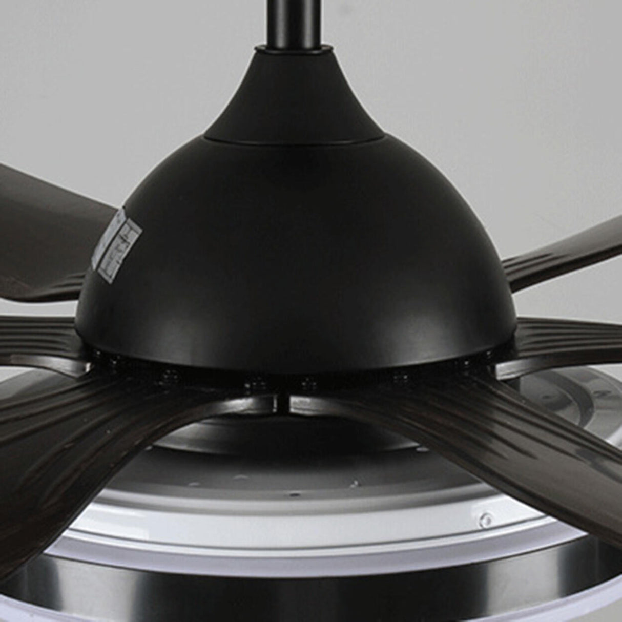 Simple Black 6 Blade LED Remote Ceiling Fan with Light Image - 6