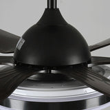 Simple Black 6 Blade LED Remote Ceiling Fan with Light Image - 6