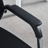 Simple Black Ergonomic Fixed Arms Mesh Metal Office Chair Image - 14