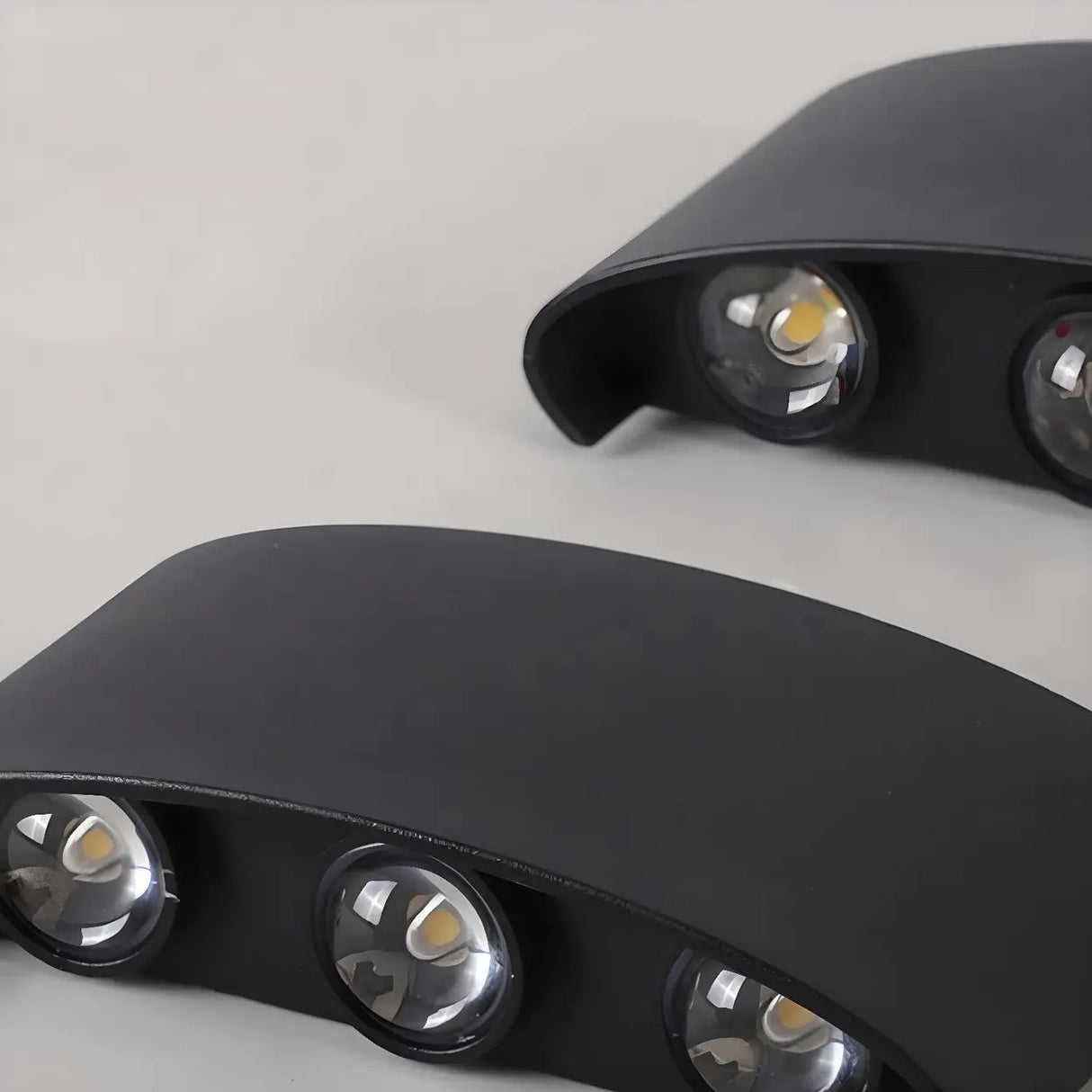 Simple Black Geometric  Exterior LED Up Down Wall Lamp Image - 10
