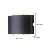 Simple Black Geometric  Exterior LED Up Down Wall Lamp #size