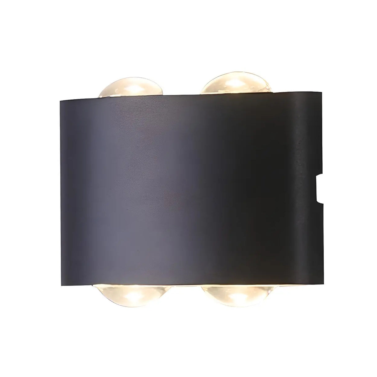Simple Black Geometric  Exterior LED Up Down Wall Lamp Image - 7