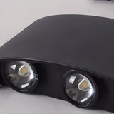 Simple Black Geometric  Exterior LED Up Down Wall Lamp Image - 8