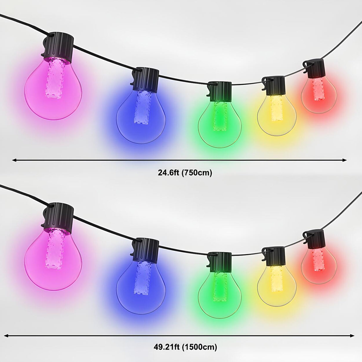 Simple Black Globe Bulb Festive LED String Lights 