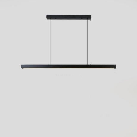 Simple Black Linear Kitchen Island Hanging Light Image - 2