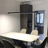 Simple Black Linear Kitchen Island Hanging Light Image - 5