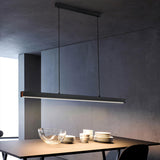 Simple Black Linear Kitchen Island Hanging Light Image - 6