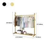 Simple Black Metal Garment Coat Rack with Hooks and Shelf Image - 11