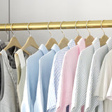 Simple Black Metal Garment Coat Rack with Hooks and Shelf Image - 5