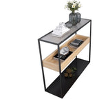 Simple Black Open Alloy Rectangular Storage Bookshelf Image - 10