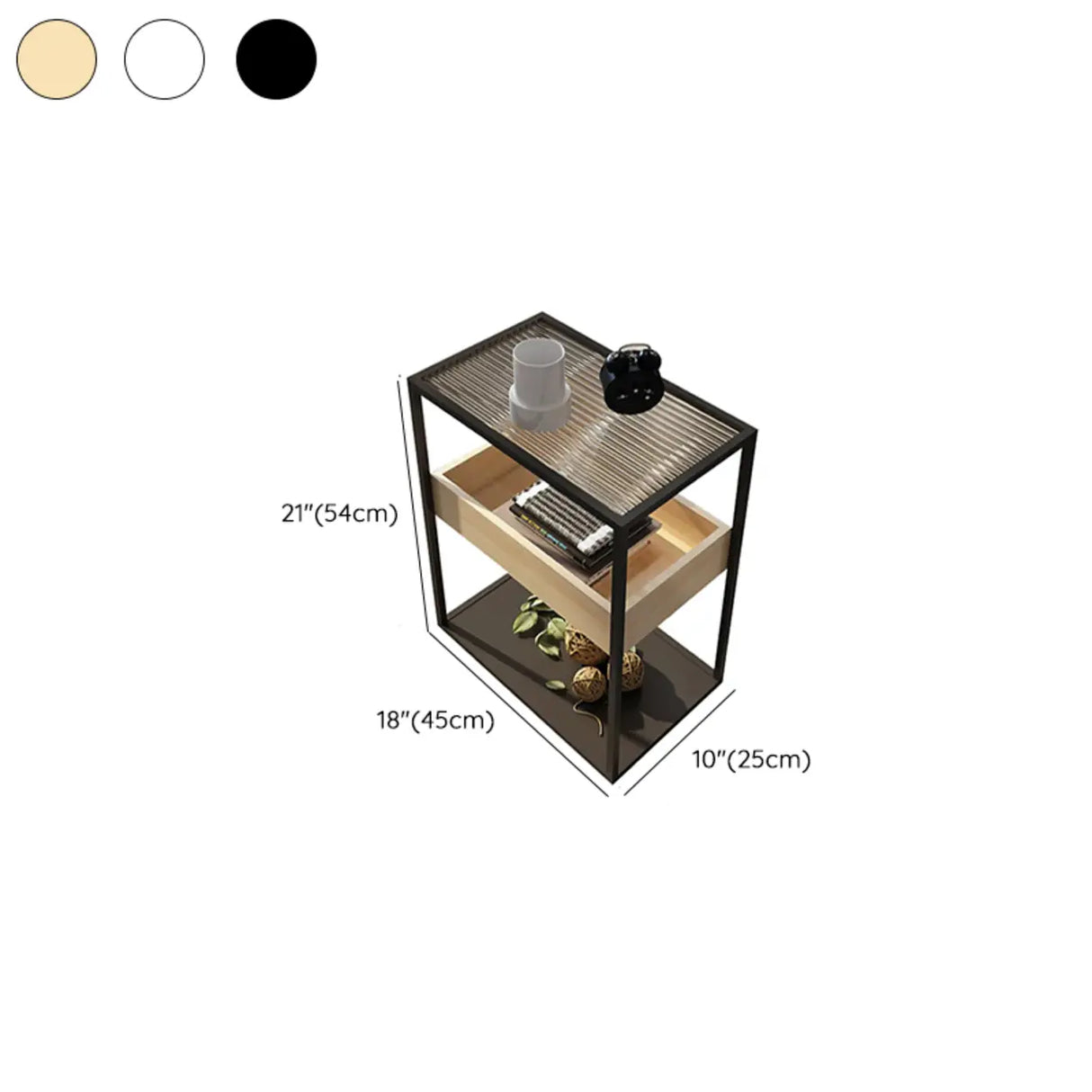 Simple Black Open Alloy Rectangular Storage Bookshelf Image - 13