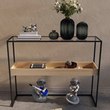 Simple Black Open Alloy Rectangular Storage Bookshelf Image - 1
