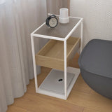 Simple Black Open Alloy Rectangular Storage Bookshelf Image - 5