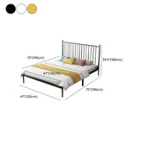 Simple Black Queen Metal Headboard Modern Open-Frame Bed Image - 16
