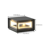 Simple Black Rectangular Metal Frame Post Outdoor Lamp Image - 19