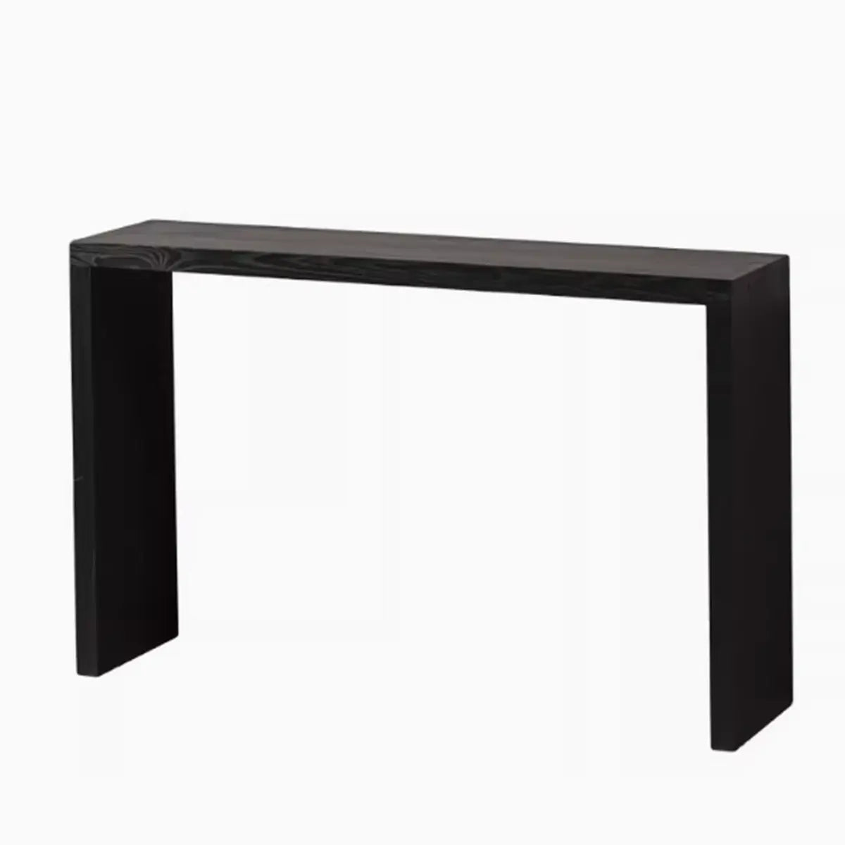 Simple Black Rectangular Wood Entryway Console Table Image - 3