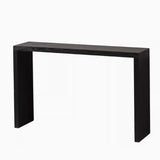 Simple Black Rectangular Wood Entryway Console Table Image - 3