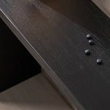 Simple Black Rectangular Wood Entryway Console Table Image - 4