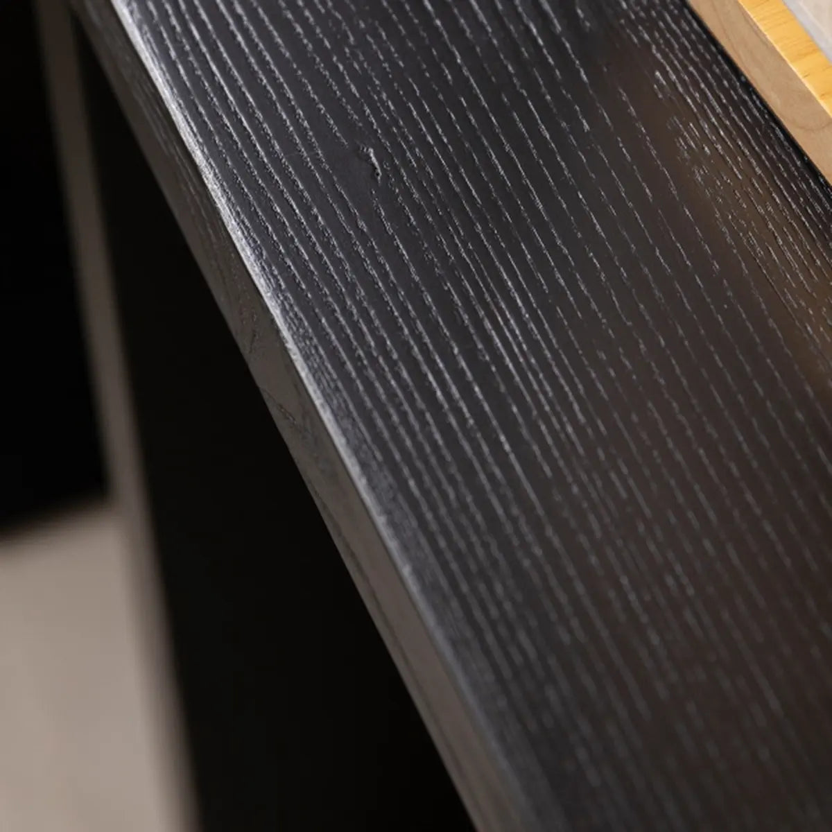 Simple Black Rectangular Wood Entryway Console Table Image - 6