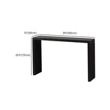 Simple Black Rectangular Wood Entryway Console Table #size