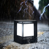 Simple Blank Outdoor Cube Metal Patio Column Light Image - 13
