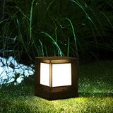Simple Blank Outdoor Cube Metal Patio Column Light Image - 14