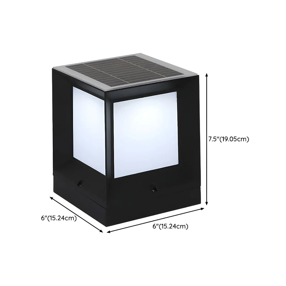 Simple Blank Outdoor Cube Metal Patio Column Light 
