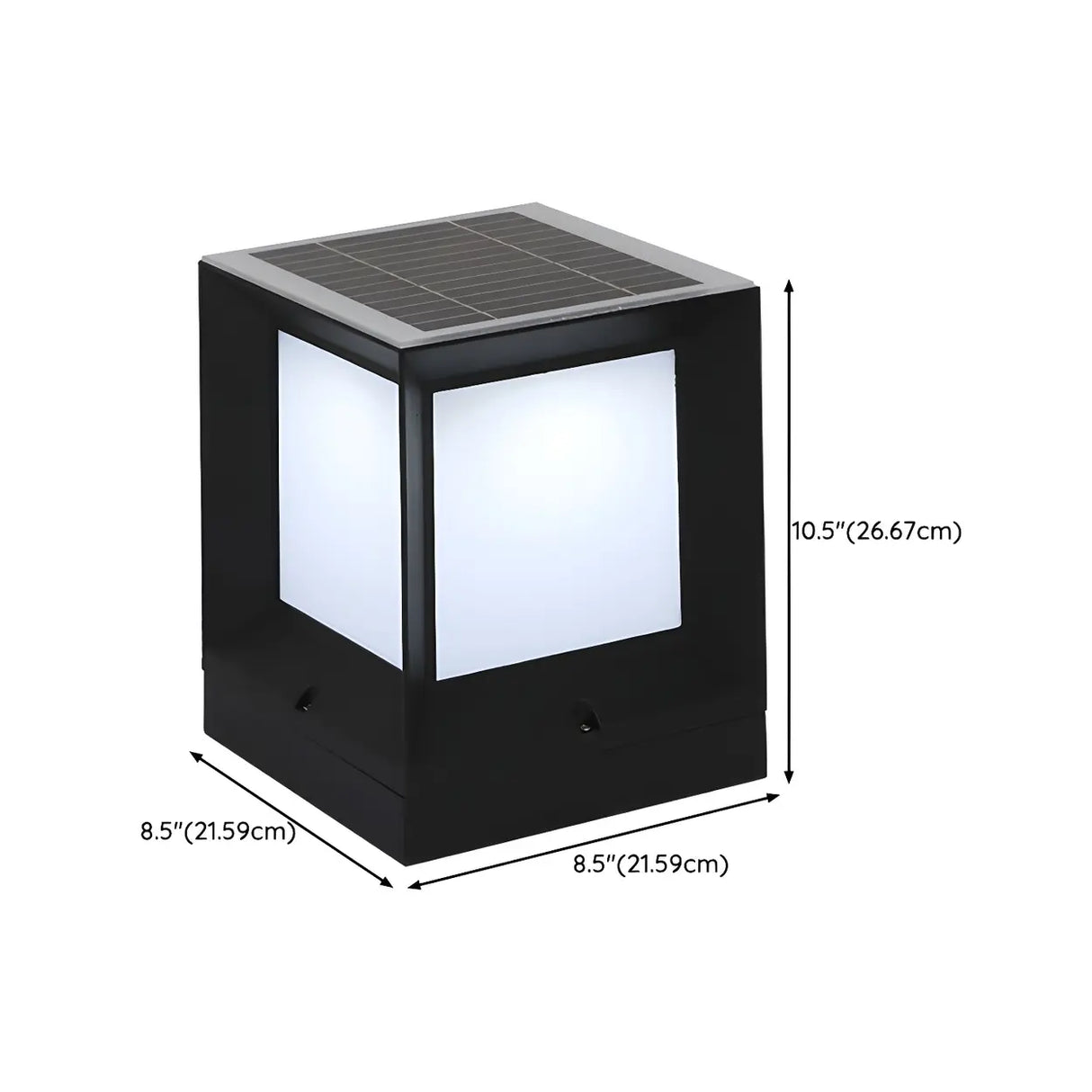 Simple Blank Outdoor Cube Metal Patio Column Light Image - 16