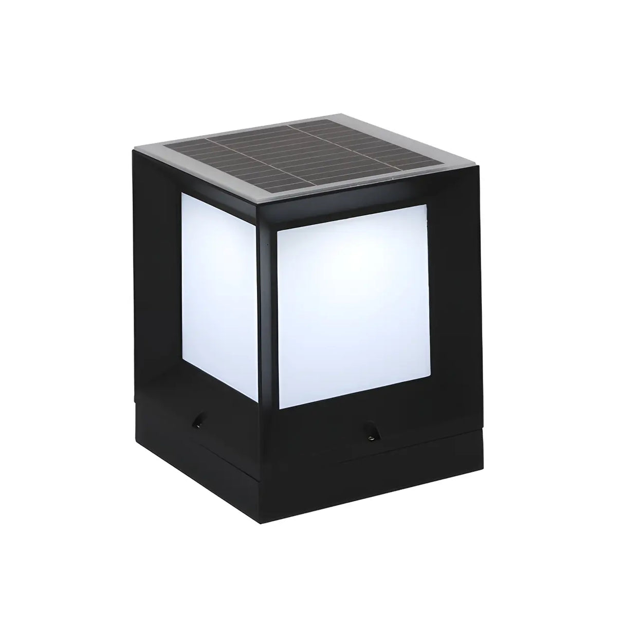 Simple Blank Outdoor Cube Metal Patio Column Light Image - 5