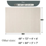 Simple Bohemian Beige Rectangle Anti-Slip Area Rug #size