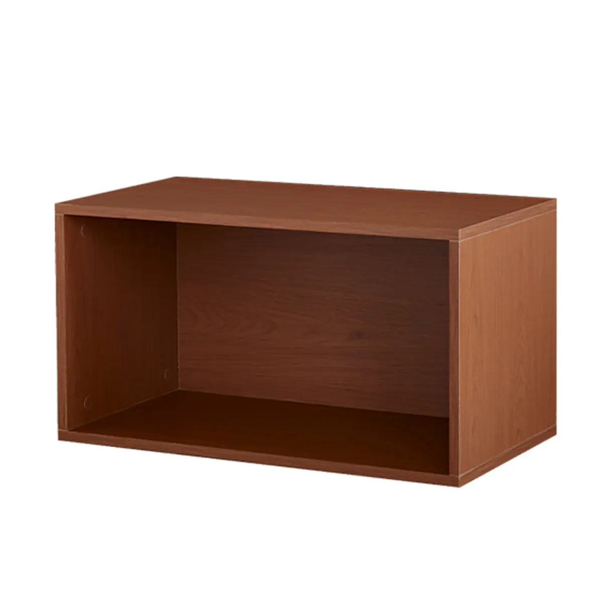 Simple Brown Closed Back Wood Storage Small Bookcase Image - 3