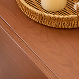 Simple Brown Closed Back Wood Storage Small Bookcase Image - 4