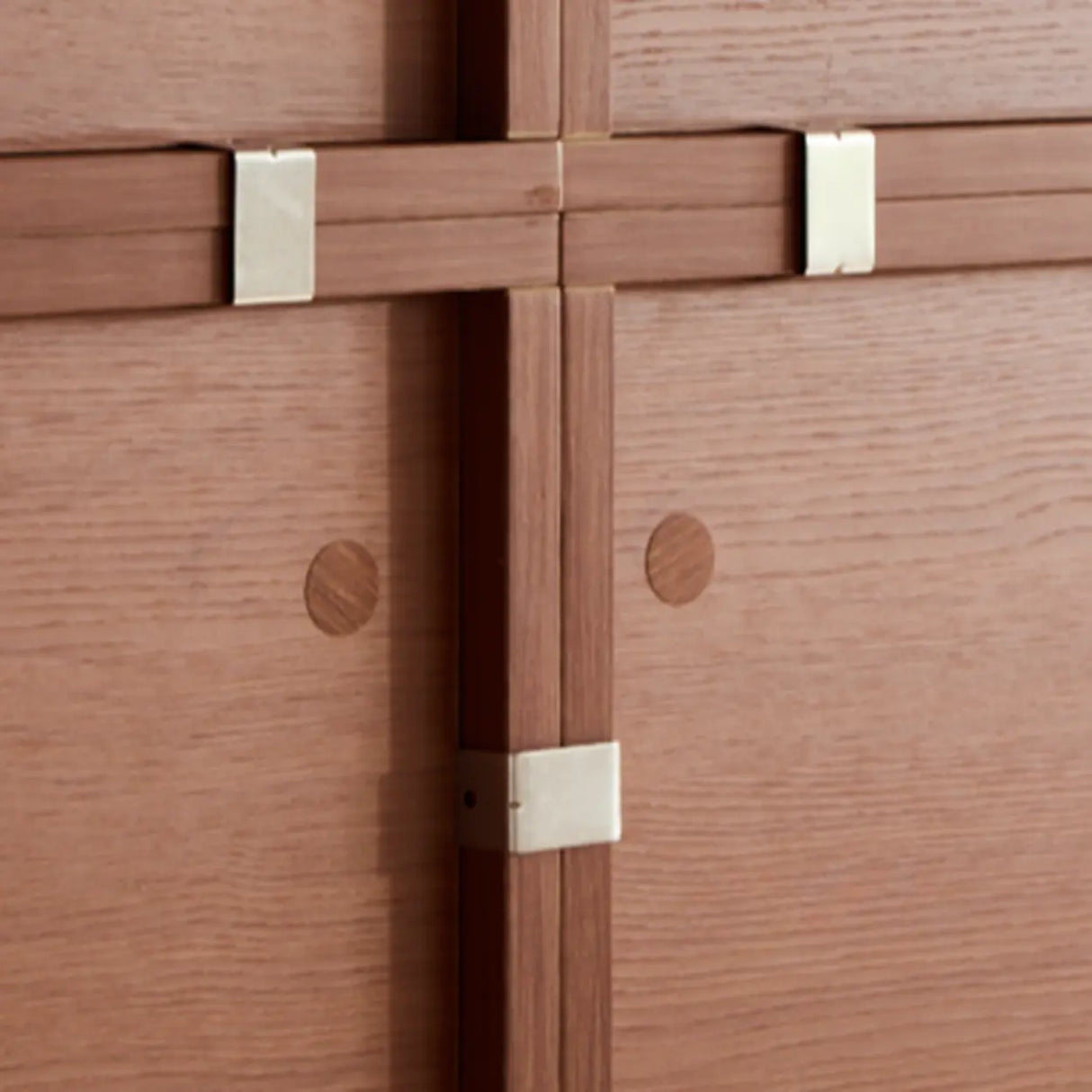 Simple Brown Closed Back Wood Storage Small Bookcase Image - 6