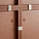 Simple Brown Closed Back Wood Storage Small Bookcase Image - 6