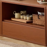 Simple Brown Closed Back Wood Storage Small Bookcase Image - 7