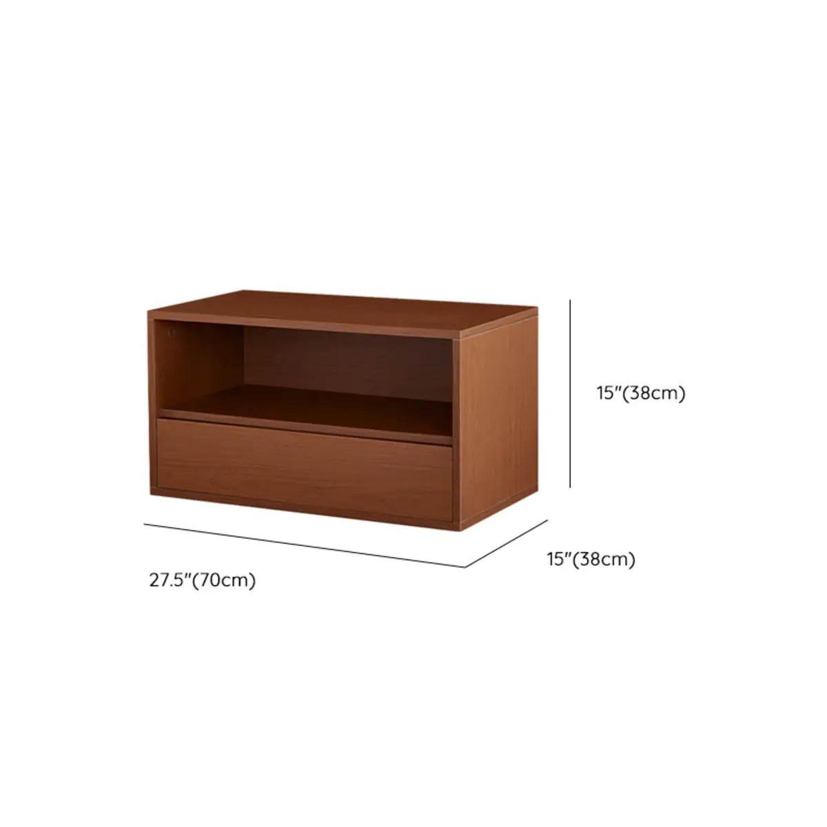 Simple Brown Closed Back Wood Storage Small Bookcase 