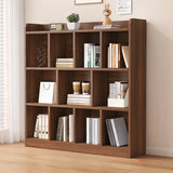 Simple Brown Horizontal Wood Organizing Short Bookcase Image - 2