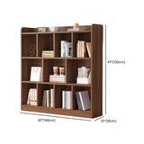 Simple Brown Horizontal Wood Organizing Short Bookcase Image - 21
